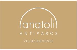 un letrero que lee los electrodomésticos antioch villas y casas en Voras Villa Panagia Beach, en Antíparos