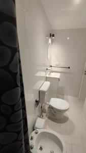 サン・サルバドール・デ・フフイにあるDepartamento CAMILAの白いバスルーム(トイレ、シンク付)
