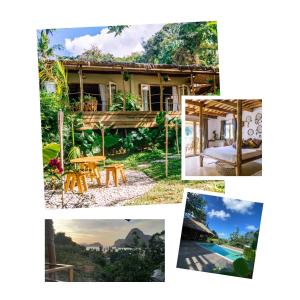 a collage of photos of a house at Sampaguita Villas in El Nido