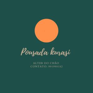 logo bleu et orange avec les mots pueblo sunset dans l'établissement Pousda kurasi alter, à Alter do Chão