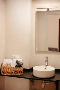 Koupelna v ubytování La Plaza Hostal