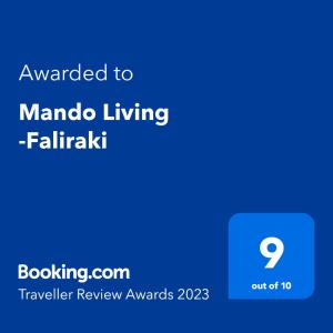 a screenshot of the manado living fallahan transfer review awards at Mando Living -Faliraki in Faliraki