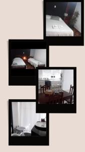 un collage de fotos de una sala de estar y un dormitorio en Casa kukycita en San Salvador de Jujuy
