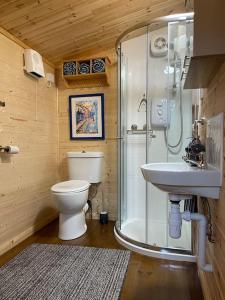 Bathroom sa Cosy Cabin, hidden from the main house - Sleeps 2 - EV