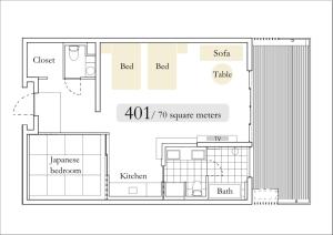 Půdorys ubytování Aoi Hotel Kyoto