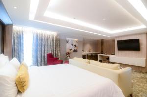 Un televizor și/sau centru de divertisment la The Excelton Hotel