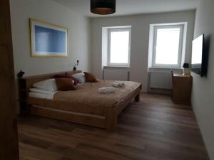 Posteľ alebo postele v izbe v ubytovaní Apartament Zimowiec
