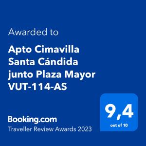 希洪的住宿－Apto Cimavilla Santa Cándida junto Plaza Mayor VUT-114-AS，给杏仁的手机的截图