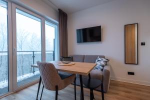 Televízia a/alebo spoločenská miestnosť v ubytovaní Apartamenty na Uroczysku