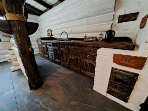 Kuchyňa alebo kuchynka v ubytovaní Mountain White House гостинний двір