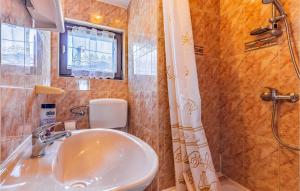 a bathroom with a sink and a shower at 1 Bedroom Cozy Apartment In Liznjan in Ližnjan