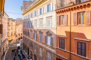 a view of a city street from a building at The Unique Home Pantheon in Rome