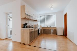 Kuchyň nebo kuchyňský kout v ubytování Lotus Apartman II