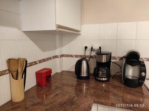 Zestaw do parzenia kawy i herbaty w obiekcie Er Mervent Maison de vacances