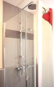 a shower with a glass door in a bathroom at Guesthouse Le Vauban in Neuf-Brisach