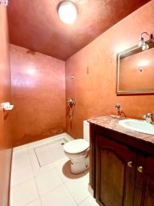 ein Bad mit einem WC und einem Waschbecken in der Unterkunft Riad Fattouma Kasba in Marrakesch