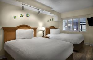 a bedroom with two beds and a window at Beach Cove Resort in Myrtle Beach