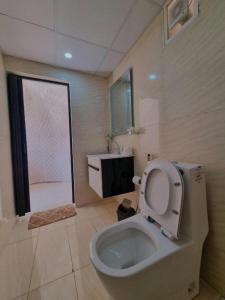 W łazience znajduje się toaleta, umywalka i prysznic. w obiekcie Star rum w mieście Wadi Rum