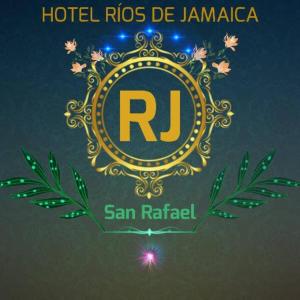 una señal para un hotelres de jamaica con una medalla de oro en Hotel Ríos de Jamaica, en San Rafael