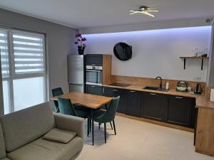 Kuchyň nebo kuchyňský kout v ubytování Apartament DIAMENTOWY z garażem -Centrum Gliwic