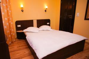 - une chambre avec un lit et 2 oreillers dans l'établissement Pensiunea mălin și răzvan (chillbrothers), à Băile Felix