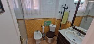 a bathroom with a toilet and a sink at PLAYA RINCON De LA VICTORIA in Rincón de la Victoria +31 photos