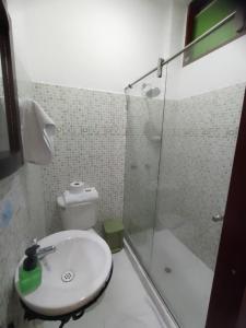 Hotel Colonial Andino - Parque principal de Pitalito的一间浴室