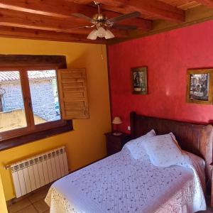 Giường trong phòng chung tại Posada la Vieja Escuela