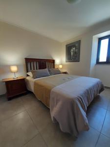 a bedroom with a large bed and a window at Casa Elizabeth in Pedrógão Grande