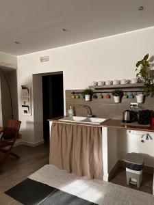a kitchen with a sink and a counter at Marilù in Palermo