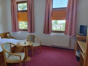 TV a/nebo společenská místnost v ubytování Berghotel Steiger - Erzgebirge