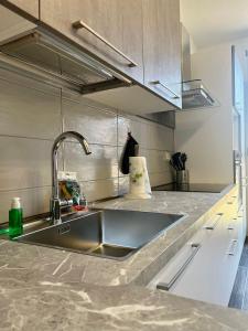 a kitchen with a sink and a counter top at Sweet Home 051 in Bologna