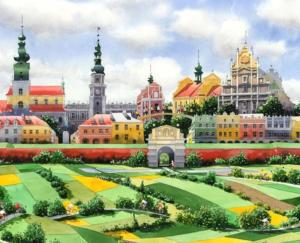 a rendering of the gardens of a city at Czuj się jak u siebie in Zamość