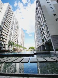 a view of two tall buildings in a city at SCENIC VALLEY 1 in Ho Chi Minh City