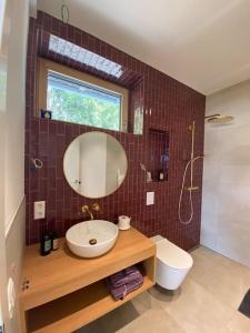 A bathroom at Eco-Chalet Matschiedl