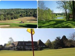 a collage of four pictures of a golf course at MaisonTevy - Appart 2 Chambres-4lits-Terrasse-Jardin & Studio-Confort-Climatisation- Idéale-Pro-Tourisme in Pontault-Combault
