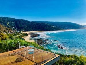a view of the beach from a house at The Deck House Wye River in Wye River