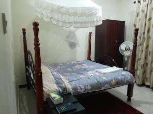 a bedroom with a bed with a canopy at Talpa Residences. in Tororo