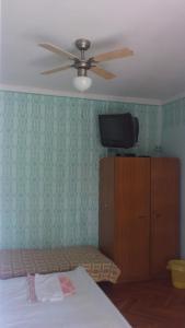a bedroom with a bed and a ceiling fan at House Kampor (895) in Kampor