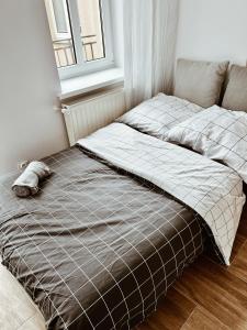 グニェズノにあるApartament w Centrumの寝室に並んで置かれた2つのベッド +18枚の写真