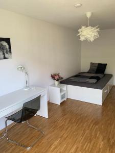 TV a/nebo společenská místnost v ubytování Ferienhaus BMB mit Blick auf den Bodensee und Konstanz