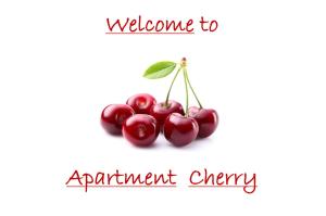 a bunch of cherries with the words welcome to apartment therapy at Holiday Erna - Apartments Cherry & Blue in Novigrad Istria