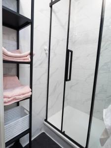 Kúpeľňa v ubytovaní Pajger Apartman Egyetemváros