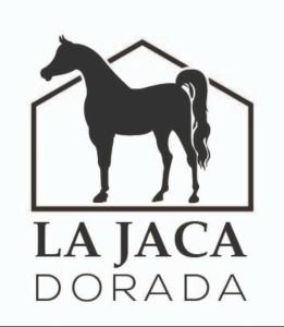 un logotipo de caballo de negro en LA JACA DORADA en San Carlos de Bariloche