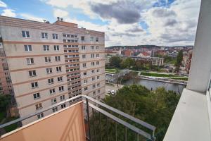 a view from the balcony of a building at Beautiful view in Gdańsk