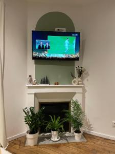 Televízia a/alebo spoločenská miestnosť v ubytovaní Appartement cosy NANCY