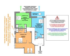 a floor plan of a building with descriptions of different materials at Al mare Affittacamere in Monterosso al Mare