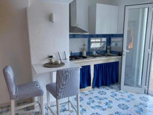 A kitchen or kitchenette at Grazioso MONOLOCALE nella villa NOLELU