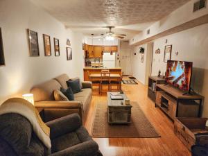 un soggiorno con due divani e una TV di The Davis Ridge a Davis