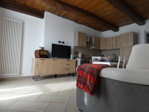 Marano Ticino的住宿－Agriturismo Why Farm，带沙发和电视的客厅